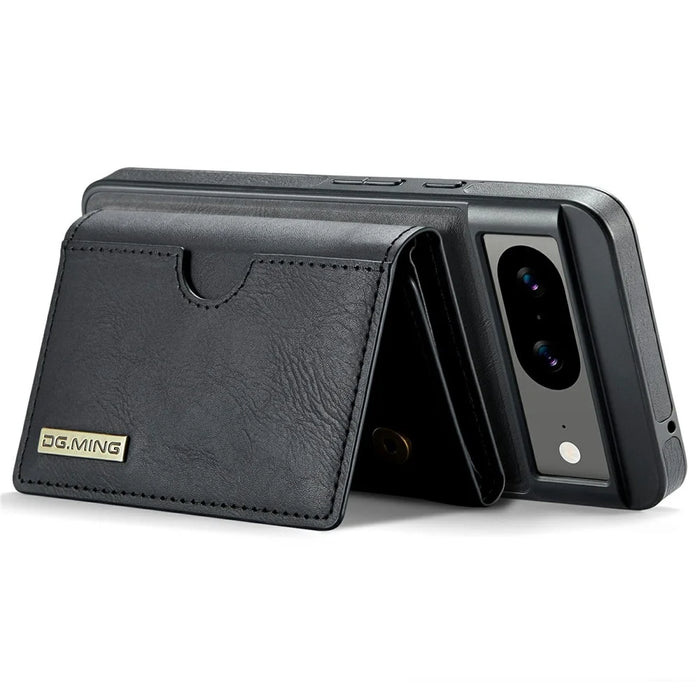 DG.MING M6 Series For Google Pixel 8 Case Magnetic Wallet PU+PC+TPU Phone Cover - Black - 4