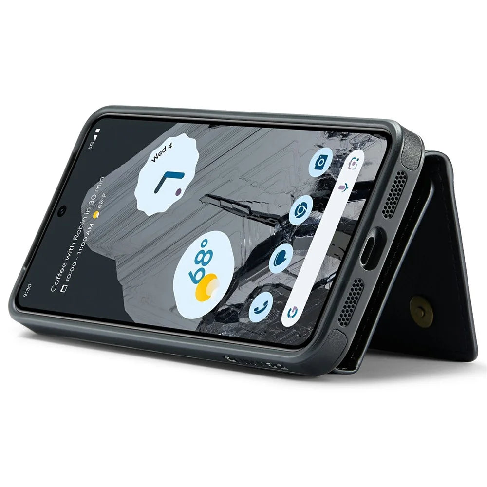 DG.MING M6 Series For Google Pixel 8 Pro Case Magnetic Wallet PU+PC+TPU Phone Cover - Black - 4