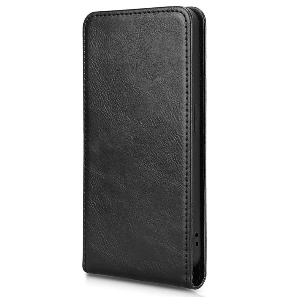For Nothing Phone (1) 5G Case with Card Slot Magnetic Vertical Flip Leather Phone Cover - Black - 2
