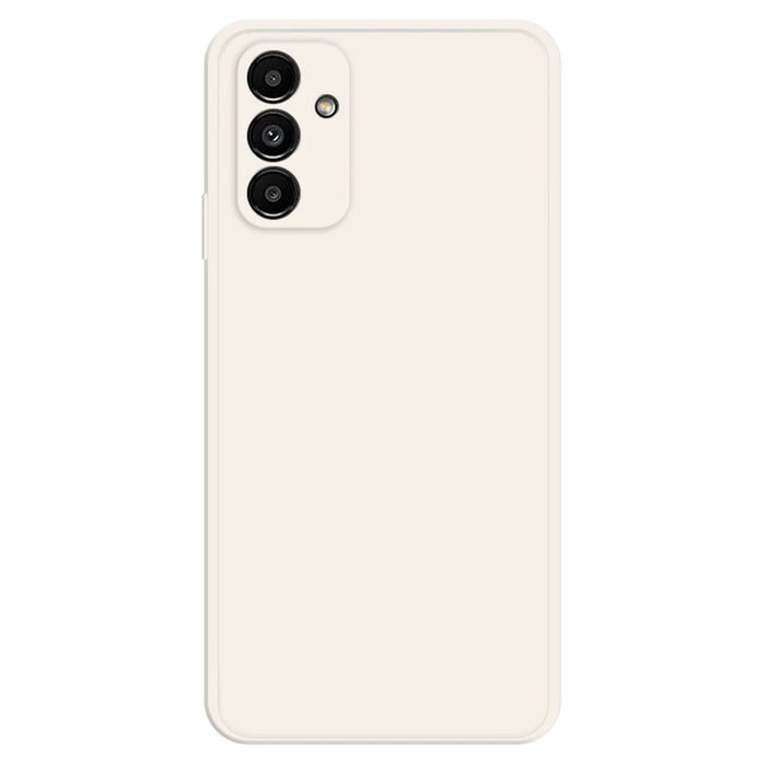 For Samsung Galaxy A13 5G Straight Edge Rubberized Soft TPU Phone Back Case Microfiber Lining Drop-proof Cover - Beige - 1