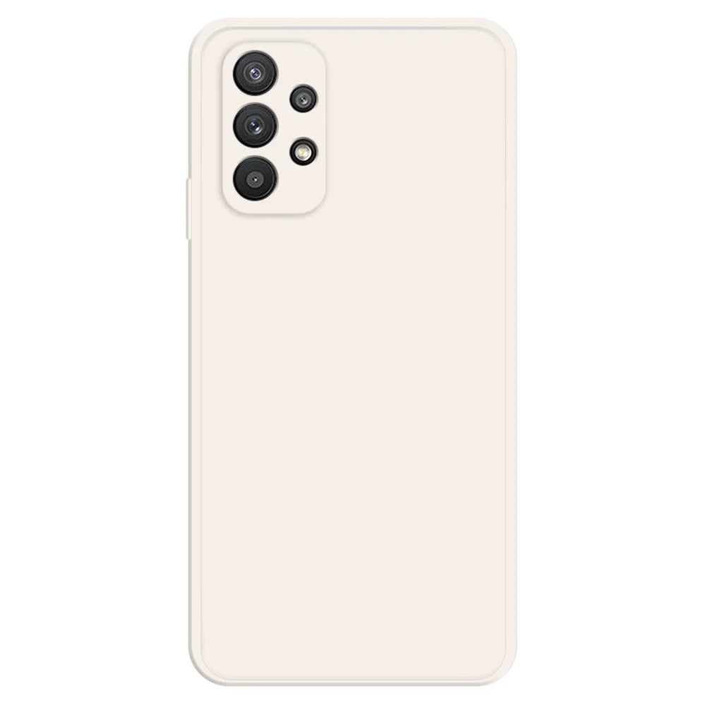 For Samsung Galaxy A32 5G / M32 5G Straight Edge Rubberized Flexible TPU Case Microfiber Lining Anti-Scratch Phone Protective Cover - Beige - 1