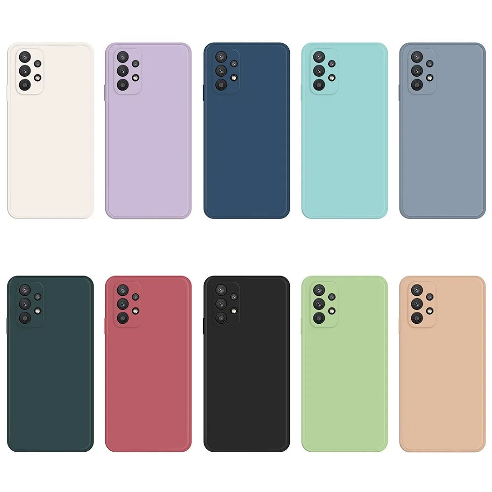For Samsung Galaxy A32 5G / M32 5G Straight Edge Rubberized Flexible TPU Case Microfiber Lining Anti-Scratch Phone Protective Cover - Beige - 6