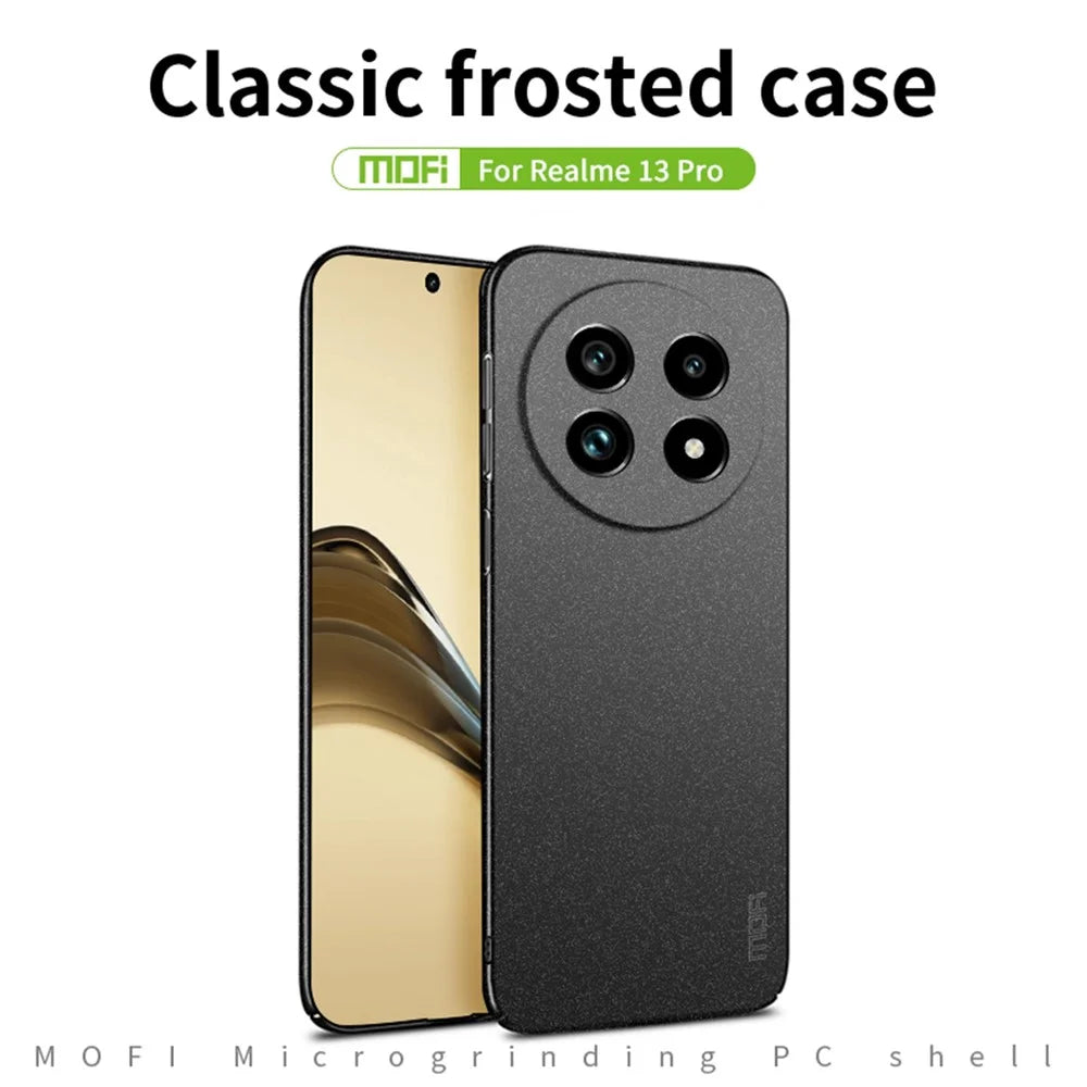 MOFI For Realme 13+ 5G  Shield Matte Series Case PC Phone Cover Slim Fit - Black - 2