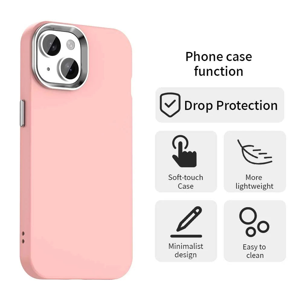 For iPhone 15 Case Soft TPU Anti Drop Protection Phone Cover - Pink - 2