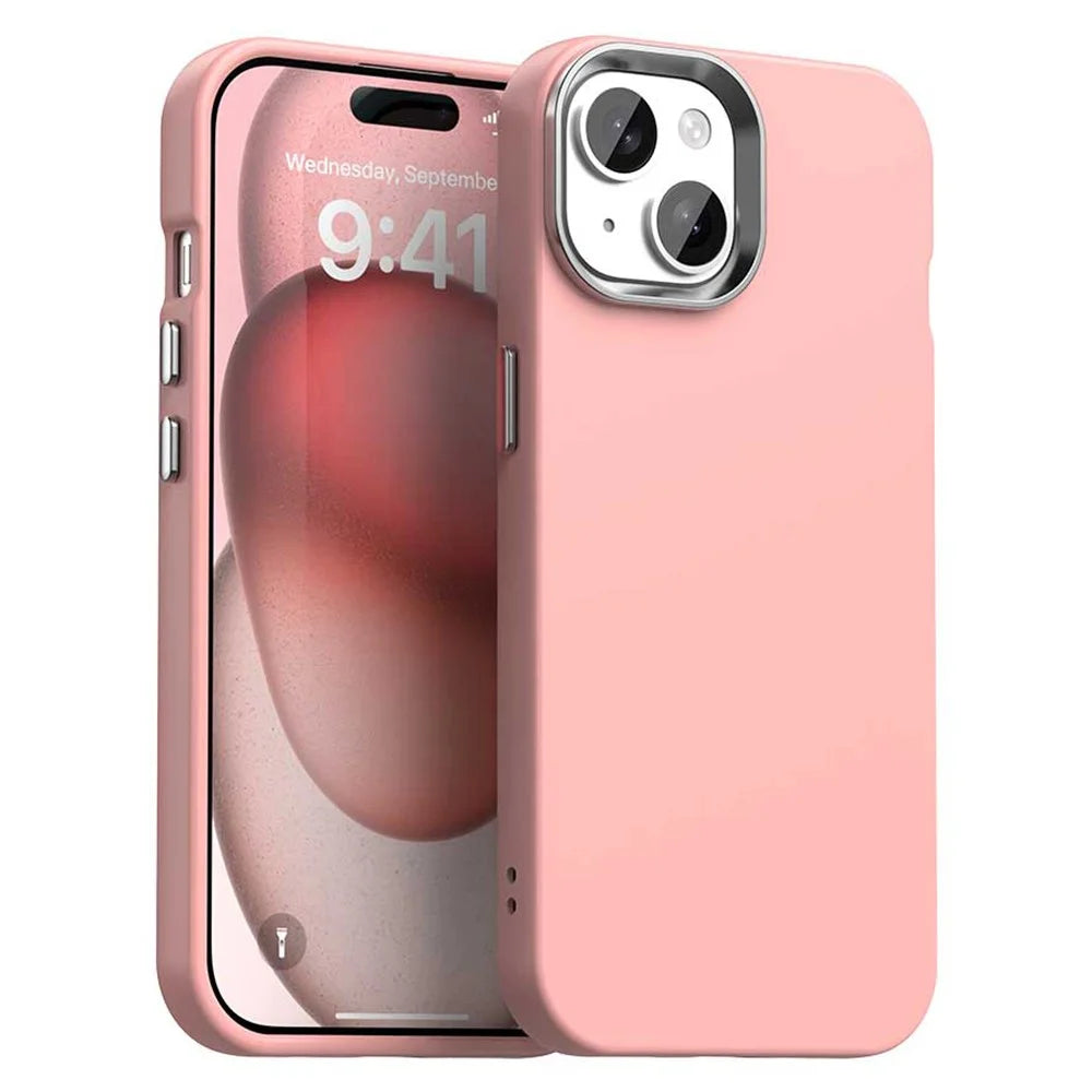 For iPhone 15 Plus / 14 Plus Case TPU + TPE Anti Drop Protection Phone Cover - Pink - 1