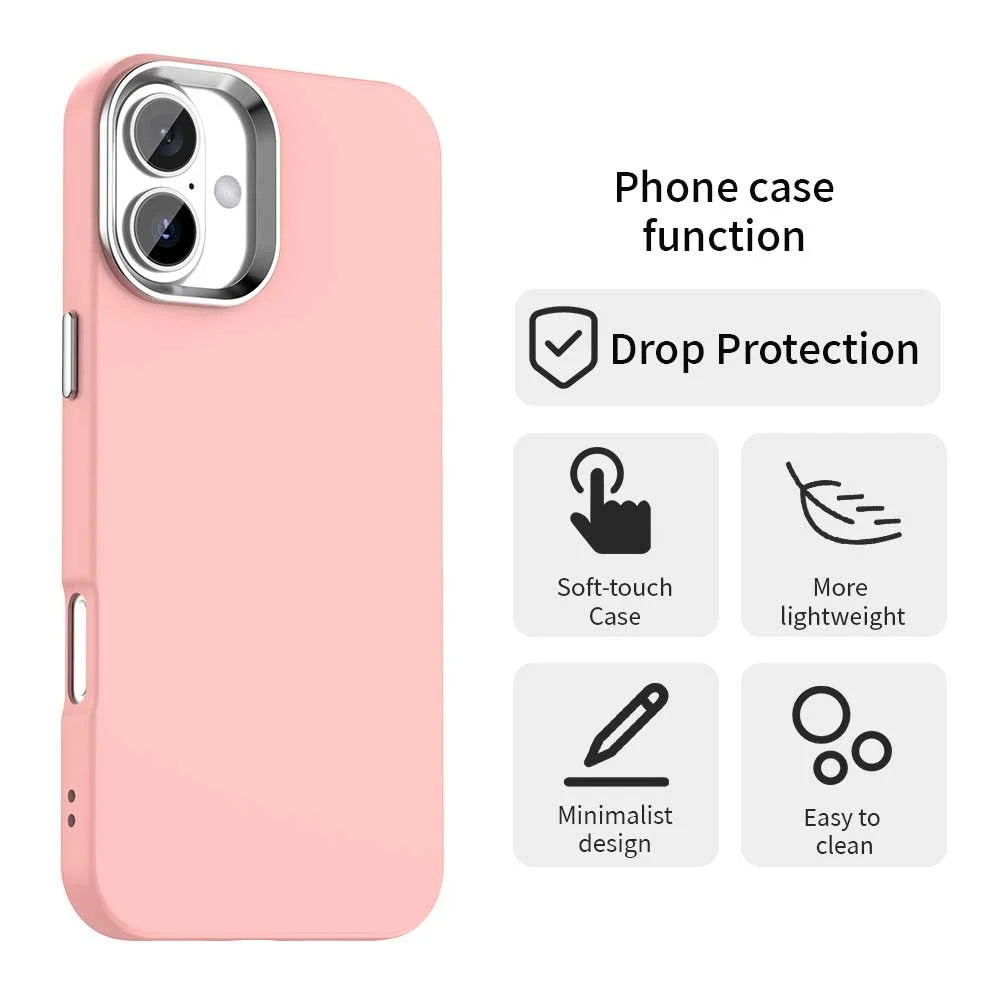 For iPhone 16 Case TPU + TPE Anti Drop Protection Phone Cover - Pink - 2