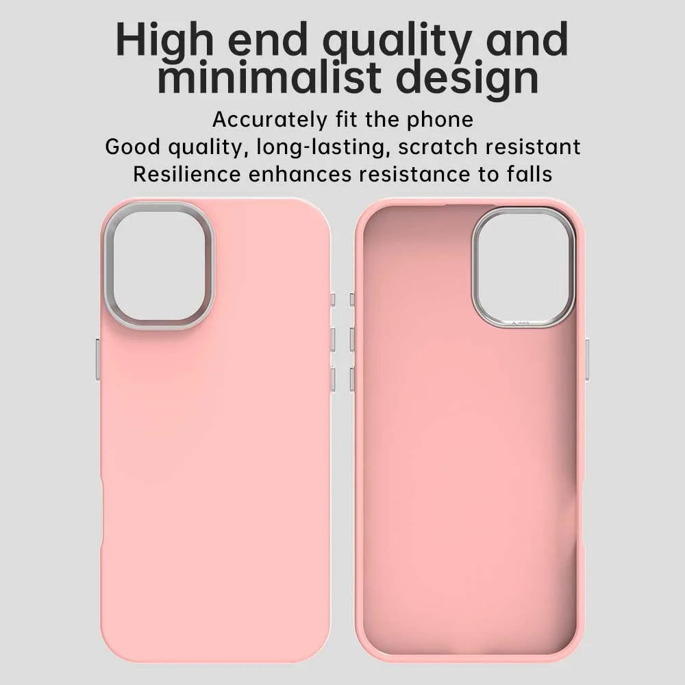 For iPhone 16 Case TPU + TPE Anti Drop Protection Phone Cover - Pink - 5
