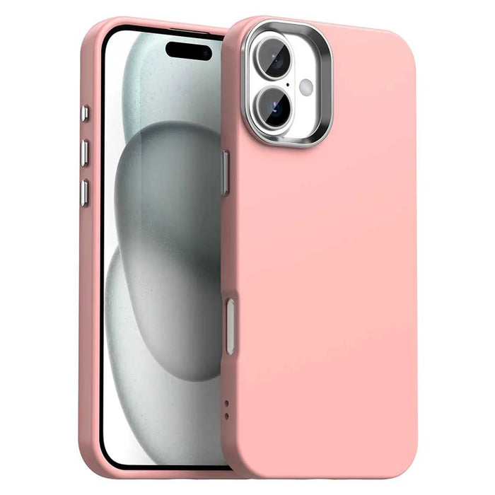 For iPhone 16 Plus Case TPU + TPE Anti Drop Protection Phone Cover - Pink - 1