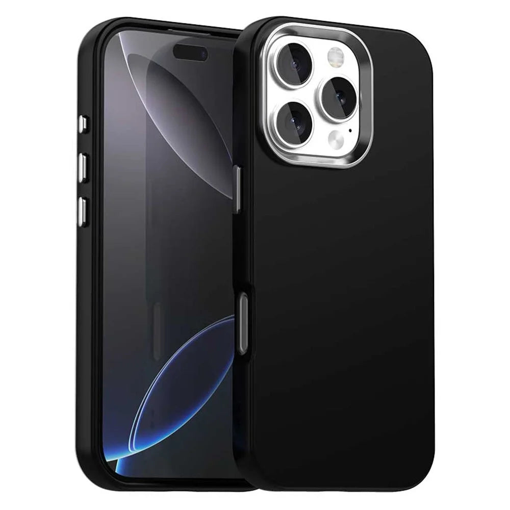 For iPhone 16 Pro Case TPU + TPE Anti Drop Protection Phone Cover - Black - 1
