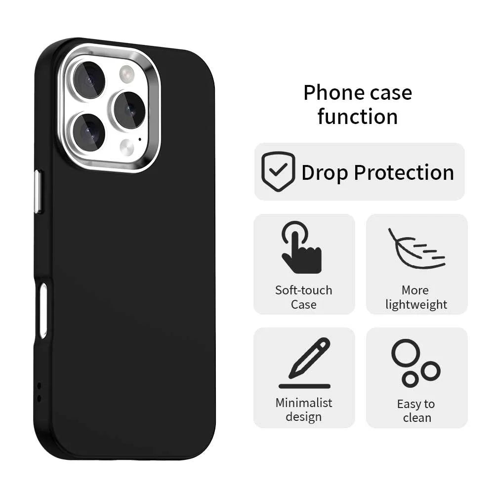 For iPhone 16 Pro Case TPU + TPE Anti Drop Protection Phone Cover - Black - 2