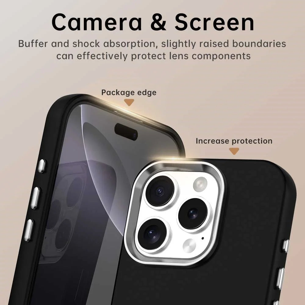 For iPhone 16 Pro Case TPU + TPE Anti Drop Protection Phone Cover - Black - 6