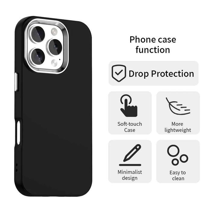 For iPhone 16 Pro Max Case TPU + TPE Anti Drop Protection Phone Cover - Black - 2