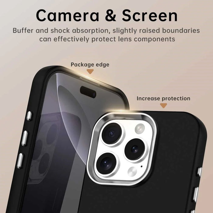 For iPhone 16 Pro Max Case TPU + TPE Anti Drop Protection Phone Cover - Black - 6