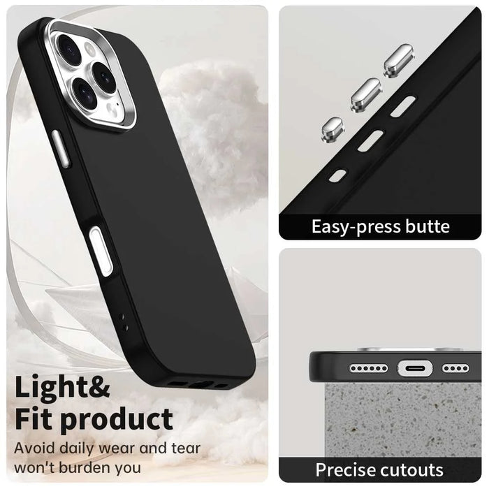 For iPhone 16 Pro Max Case TPU + TPE Anti Drop Protection Phone Cover - Black - 7