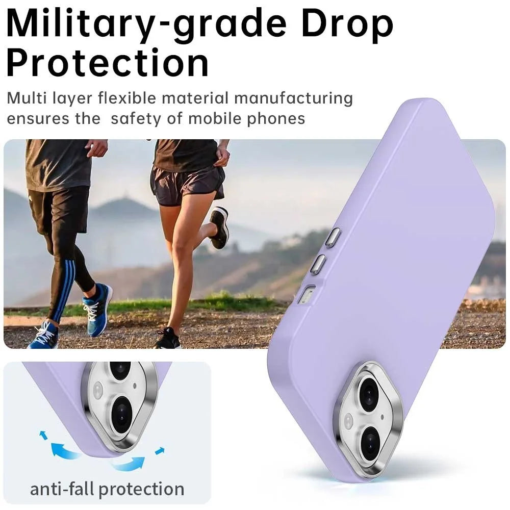 For iPhone 14 / 13 Case TPU + TPE Anti Drop Protection Phone Cover - Purple - 3