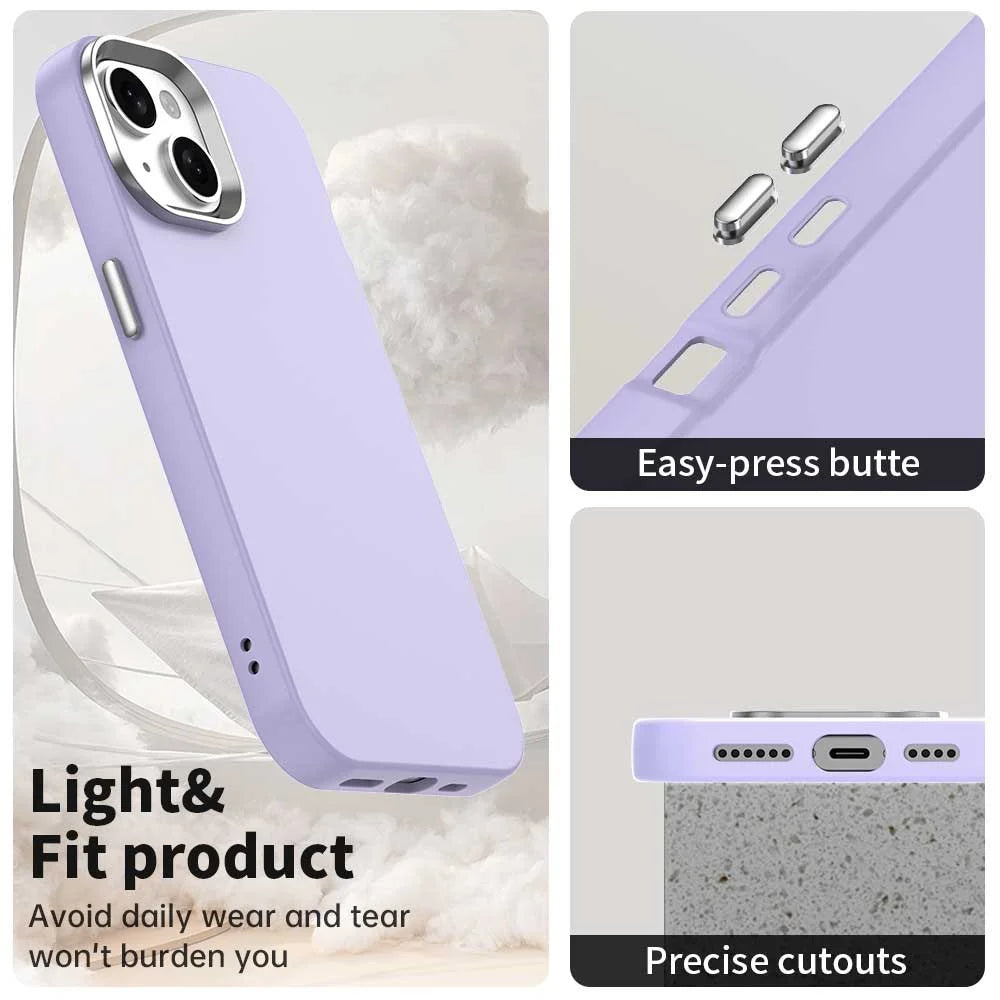 For iPhone 14 / 13 Case TPU + TPE Anti Drop Protection Phone Cover - Purple - 4