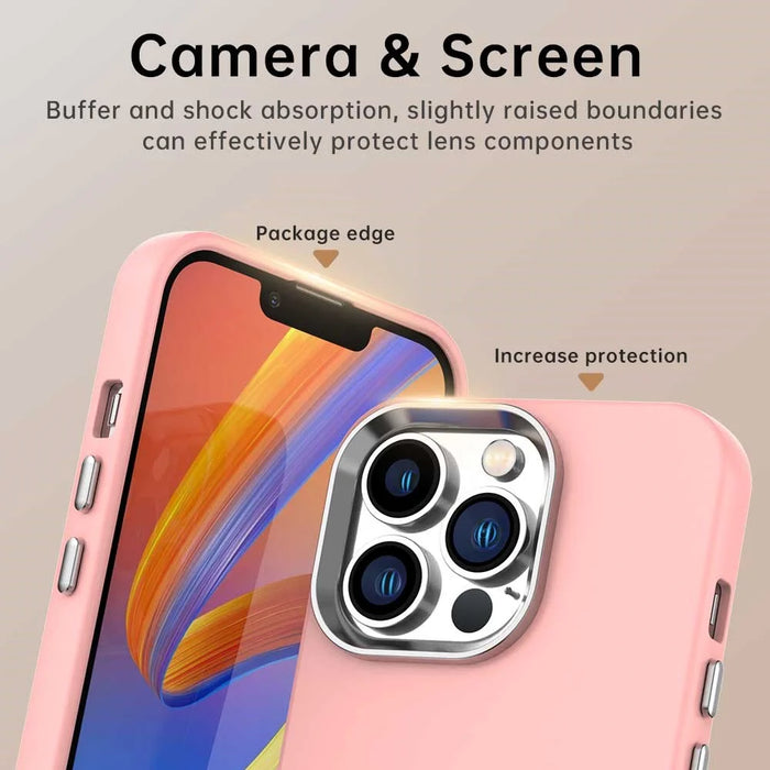 For iPhone 13 Pro Case TPU + TPE Anti Drop Protection Phone Cover - Pink - 7