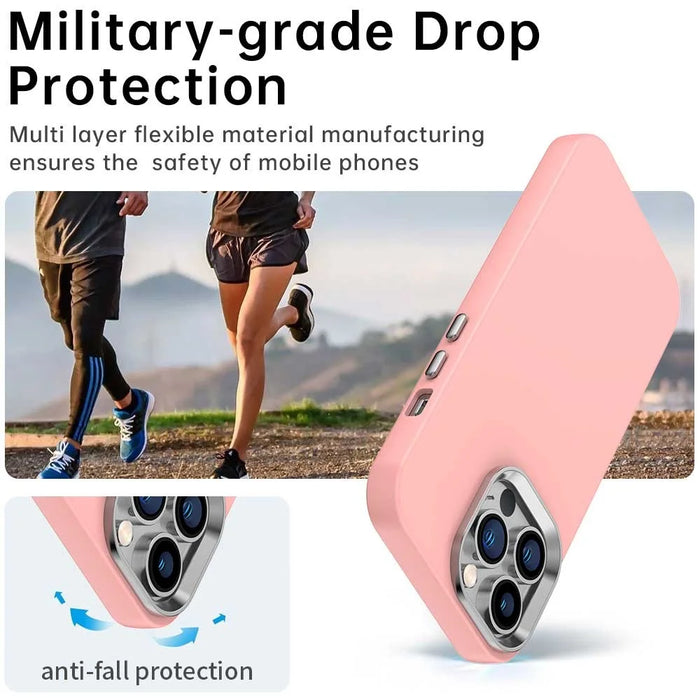 For iPhone 13 Pro Max Case TPU + TPE Anti Drop Protection Phone Cover - Pink - 3