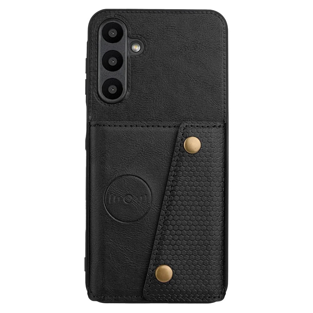 For Samsung Galaxy A26 5G Case with Card Slots Kickstand Leather + TPU Phone Cover - Black - 2