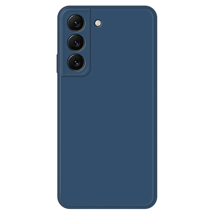 For Samsung Galaxy S22+ 5G Microfiber Lining Design Rubberized Flexible TPU Case Straight Edge Phone Protective Cover - Dark Blue - 1