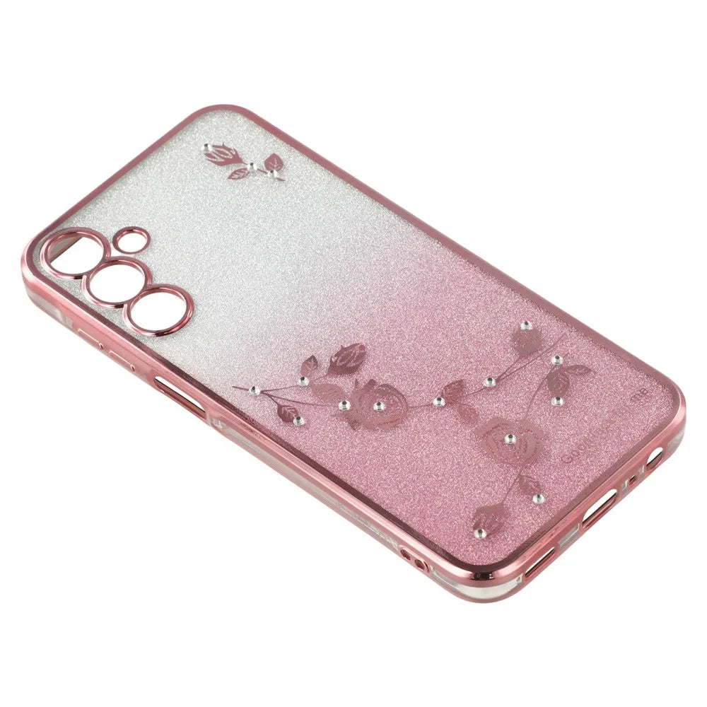 KADEM For Samsung Galaxy A56 5G Case Flower TPU Flexible Gradient Phone Cover - Rose Gold - 4