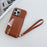 For iPhone 16 Pro Max Case Card Slots Kickstand PU Leather Back Cover with Zipper Pocket, Wrist Strap - Dark Brown - 2