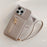 For iPhone 15 Pro Case Card Slots Kickstand PU Leather Back Cover with Zipper Pocket, Wrist Strap - Grey - 7