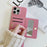 For iPhone 14 Pro Case Card Slots Kickstand PU Leather Back Cover with Zipper Pocket, Wrist Strap - Pink - 5