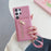 For Samsung Galaxy S25 Ultra Case Card Slots Kickstand PU Leather Back Cover with Zipper Pocket, Wrist Strap - Pink - 3