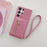 For Samsung Galaxy S25 Ultra Case Card Slots Kickstand PU Leather Back Cover with Zipper Pocket, Wrist Strap - Pink - 7
