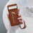 For Google Pixel 8 Pro Case Card Slots Kickstand PU Leather Back Cover with Zipper Pocket, Wrist Strap - Dark Brown - 4