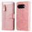 For Google Pixel 9a Case Zipper Wallet Calf Texture PU Leather Phone Cover - Pink - 1