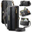 CASEME For Samsung Galaxy S23 FE Case  C39 RFID Blocking Zipper Wallet Stand Leather Cover with Strap - Black - 1