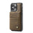 AUTSPACE For iPhone 12 Pro Max 6.7 inch Case  A12 Leather Phone Case with Detachable Card Bag - Coffee - 2