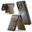 AUTSPACE For iPhone 12 Pro Max 6.7 inch Case  A12 Leather Phone Case with Detachable Card Bag - Coffee - 3