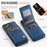 AUTSPACE For iPhone 13 Pro 6.1 inch Case  A12 Leather Phone Case with Detachable Card Bag - Blue - 5