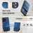 AUTSPACE For iPhone 13 Pro 6.1 inch Case  A12 Leather Phone Case with Detachable Card Bag - Blue - 6