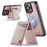 AUTSPACE For iPhone 13 Pro Max 6.7 inch Case  A12 Leather Phone Case with Detachable Card Bag - Rose Gold - 3