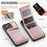 AUTSPACE For iPhone 13 Pro Max 6.7 inch Case  A12 Leather Phone Case with Detachable Card Bag - Rose Gold - 5