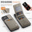 AUTSPACE For iPhone 14 Pro Case  A12 Leather Phone Case with Detachable Card Bag - Grey - 5