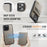 AUTSPACE For iPhone 14 Pro Case  A12 Leather Phone Case with Detachable Card Bag - Grey - 6