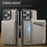AUTSPACE For iPhone 14 Pro Case  A12 Leather Phone Case with Detachable Card Bag - Grey - 7