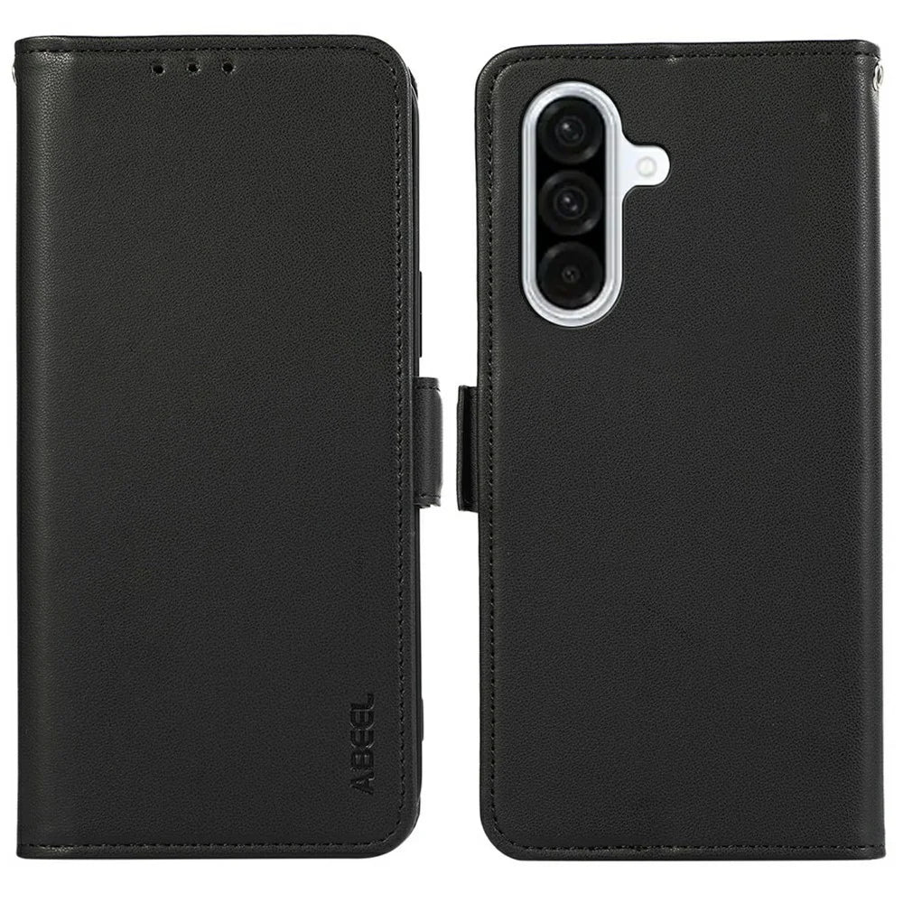 ABEEL For Samsung Galaxy A56 5G Case Leather Phone Cover with RFID Blocking Wallet - Black - 1