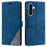 For Samsung Galaxy A36 5G Case Imprinted Lines PU Leather Splicing Wallet Phone Cover - Blue - 1