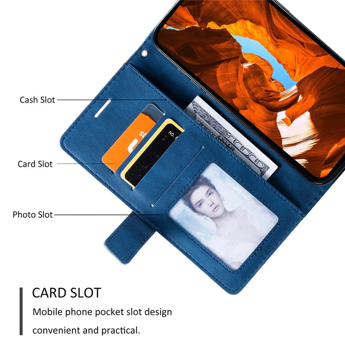 For Samsung Galaxy A36 5G Case Imprinted Lines PU Leather Splicing Wallet Phone Cover - Blue - 7