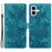 For iPhone 16 Plus Case Imprinted Lace Flowers PU Leather Wallet Phone Cover - Green - 1