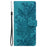 For iPhone 16 Plus Case Imprinted Lace Flowers PU Leather Wallet Phone Cover - Green - 7