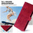 For Samsung Galaxy S24 FE Case Imprinted Lace Flowers PU Leather Wallet Phone Cover - Red - 4