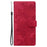 For Samsung Galaxy S24 FE Case Imprinted Lace Flowers PU Leather Wallet Phone Cover - Red - 7