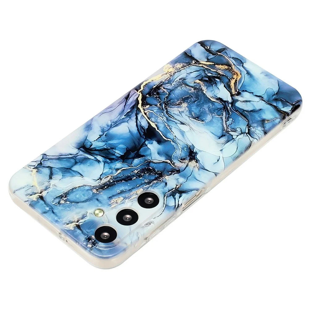 For Samsung Galaxy A56 5G Case Flexible TPU Marble Pattern Phone Cover - Grey - 3